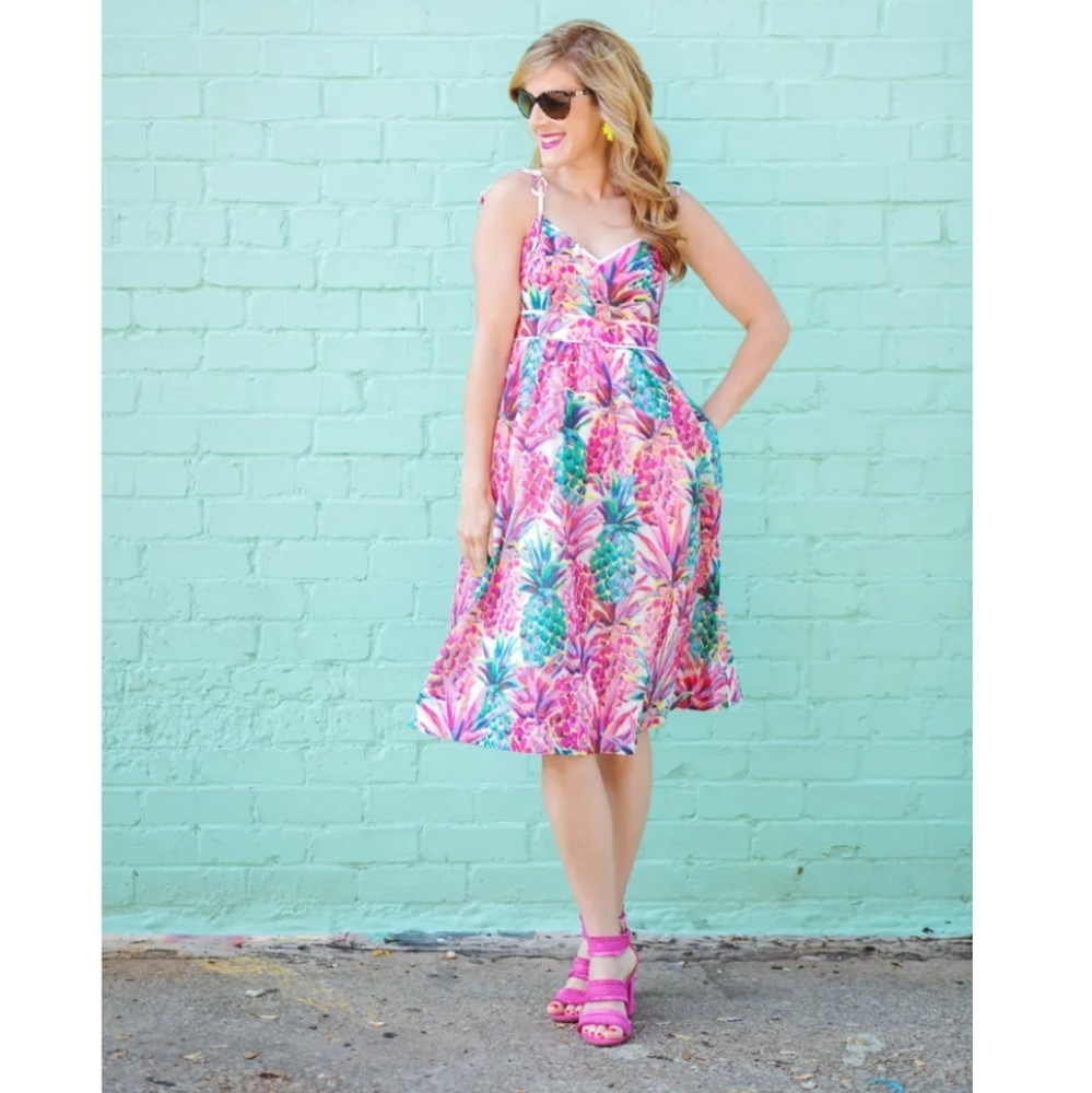 J. Crew Ratti Painted Pineapple Dress